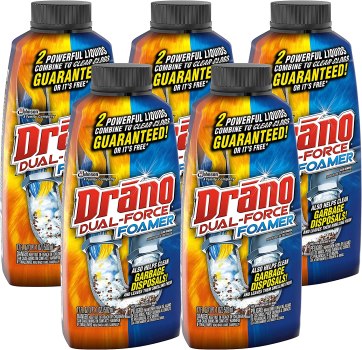 Good one! 5 Pack For $10.81 Drano Dual-Force Foamer Clog Remover, 17 Oz