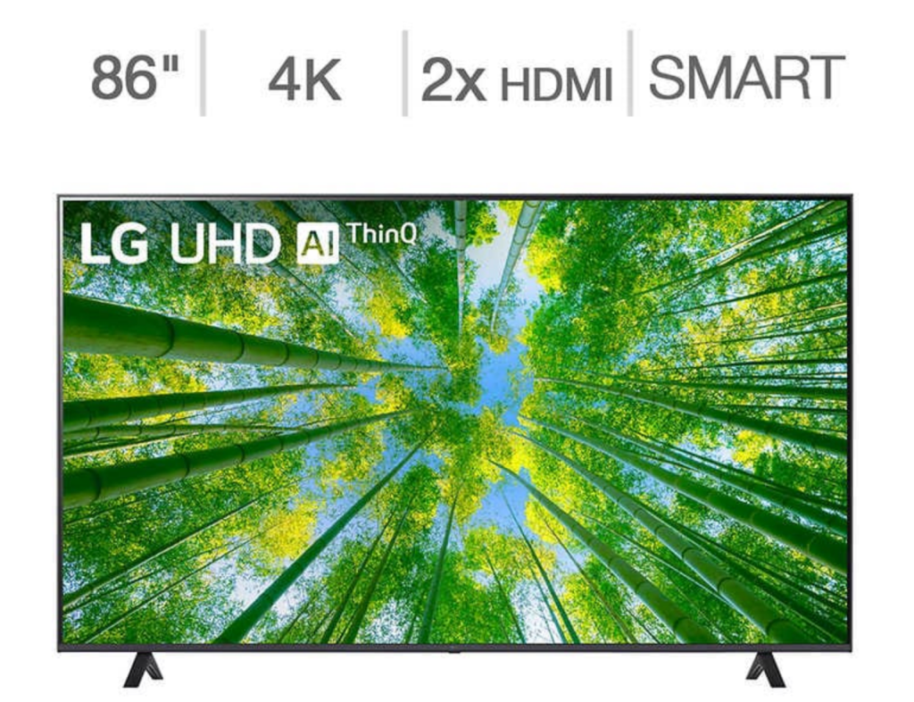 All LG's 86" LEDs share the same reflective coating which differs from the smaller sizes that rtings reviews. Although they cut down on the amount of light and diffuse it well, single points of light behind the TV are diffused in a star pattern. Although there's no rainbow effect effect like high end Sony and Samsung QLEDs with XWide viewing angle layers, nor mirror gloss like OLEDs, this star effect is distracting in it's own right. Worth a trip up to Costco to see which type annoys you the least. Pay attention to dark transitions in the demo material, and look for the overhead lights.