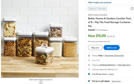 🔥 HOT! Better Homes & Gardens Canister Pack of 8 – Flip Tite Food Storage Container Set only $15