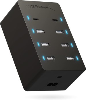 Stand-alone charger. It does not require a computer to work, only electricity. Includes a flush mounting bracket. 6 USB Ports providing up to 15W per port, with a shared total maximum of 50W. 2 PD ports providing up to 28W per port, with a shared total of maximum of 50W. AC 100-24OV input voltage is ideal for international travel. PD 3.0 ports can provide: 5V/3A, 9V/3A, 12V/2.5A, 15V/2A, 20V 1.5A (shared maximum 50W).