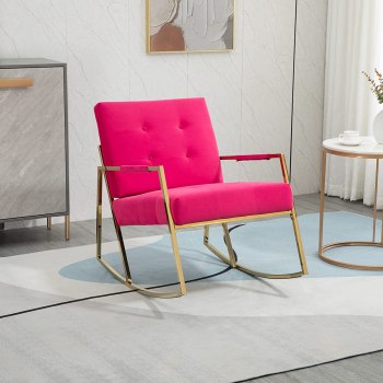 $100 (Usually $269) HomSof Red Rocking Chiar Nursery, Comfortable Rocker Padded Seat