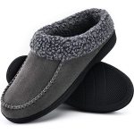 80% Off! $9.60 Dearfoams Men’s Microfiber Suede Clog with Whipstitch Slipper