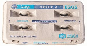Kroger has 18 count eggs for $1.49 when you clip digital coupon. Sign up for free