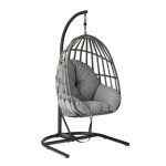Mainstays Wicker Outdoor Patio Hanging Egg Chair with Olefin Cushion and Metal Stand For $147 Shipped From Walmart