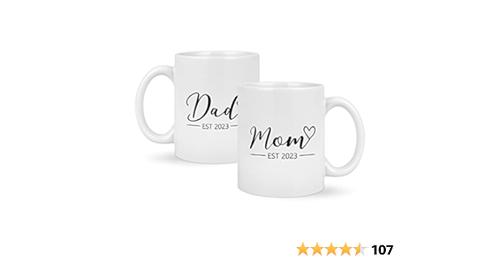 Love this Mom & Dad est. 2023 mug set on sale for only $8.99 !!