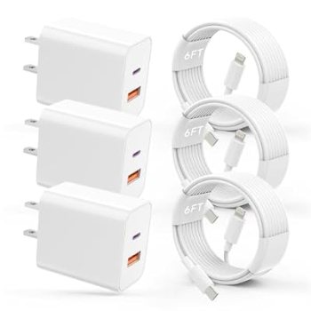3 pack of wall chargers 🔌 for your iPhone on sale 80% off only $10.99 !! promo code will automatically apply at checkout 🛒