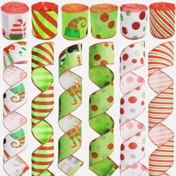 This six pack of Christmas  🎄 wired ribbon is on sale 40% off only $11.99 !! Promo code will automatically at checkout