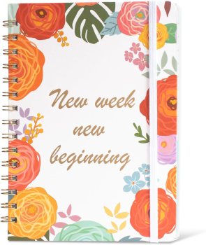 Undated Weekly Planner, 52 Week Spiral Daily Planner Notebook, 6.1″ x 8.4″ To Do List Notepad Hardcover with Back Pocket + Thick Paper + Twin-Wire Binding (red rose), for $3.99 (down from $7.99, apply 50% off coupon)