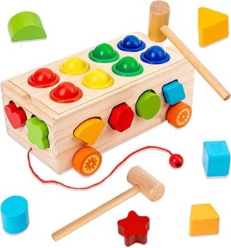 22 Pcs Set Wooden Shape Sorter Toy for Toddlers For $8.50