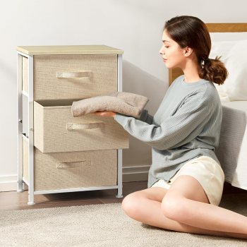 Pipishell 3 Drawer Fabric Dresser Storage Tower – $37.99 (55% off)