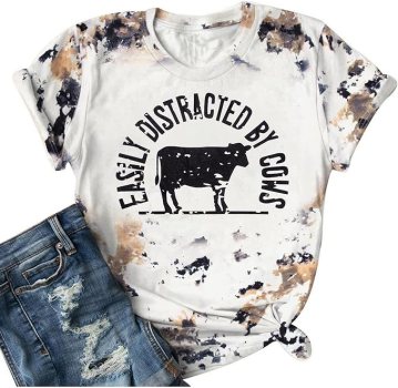 Easily distracted by cows 🐮 tees on sale 40% off only $12.59 !! Use promo code PFLACTJW in at checkout 🛒