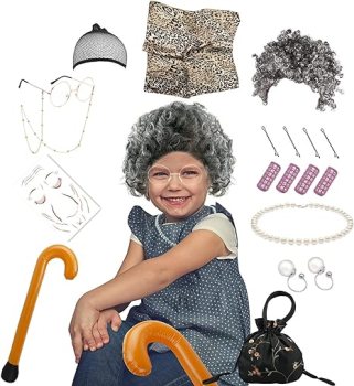 How fun is this old lady costume set for the 100 days of school on sale 40% off only $14.99 !! Use promo code PI66XE9V in at checkout 🛒