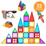 Best Choice Products 32-Piece Kids Magnetic Tiles Set – Multicolor