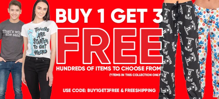 🔥 Buy 1 Get 3 Free Licensed Pants & T-Shirts!