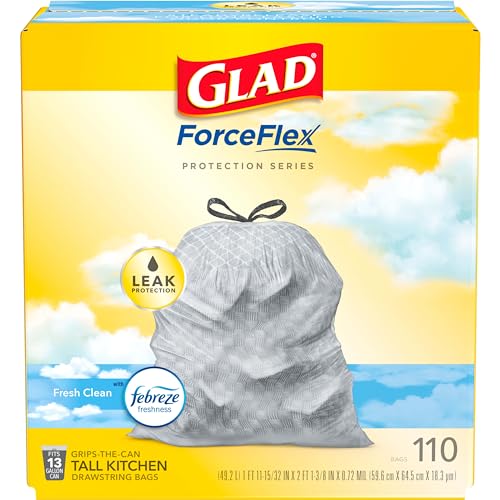 HURRY! 110 Glad Febreze ForceFlex 13 Gallon Trash Bags And $15 Amazon Credit For Just $15.39-$17.58 Shipped From Amazon