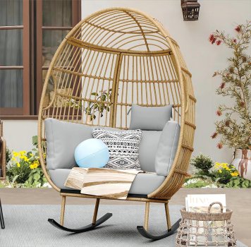 Rocking Wicker Egg Chair For $128.76 Shipped From Amazon