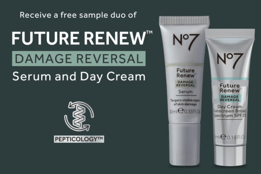 Free No. 7 Future Renew Serum and Moisturizer Duo Travel Size Samples, $30 value. Really nice freebie