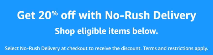 Official 20% Off Prime No Rush Sale Confirmed! Shop Thousands Of Eligible Items Now!