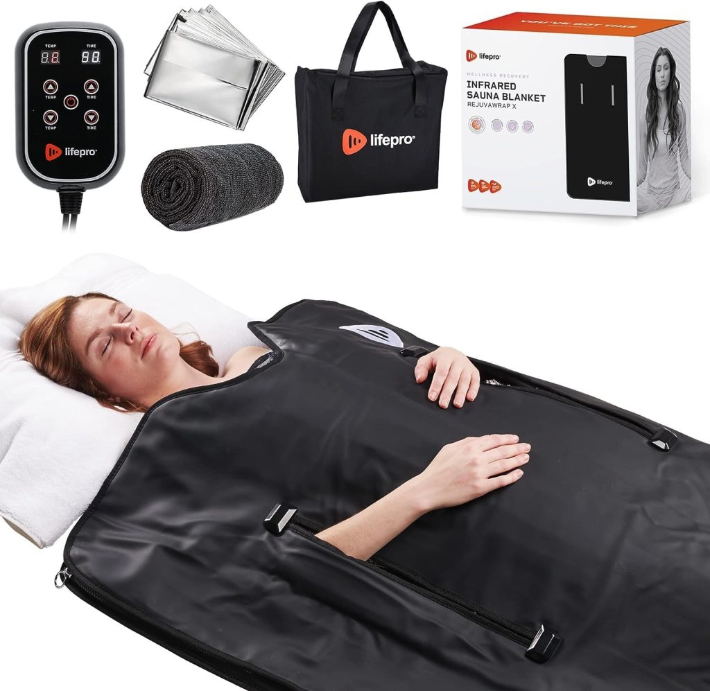FEEL BETTER WITH A FAR-INFRARED SAUNA BLANKET: Sweat out toxins, calm your body & mind, and enjoy deep sleep with our portable heating blanket for at-home spa sessions without the hassle. BURN CALORIES WHILE RELAXING: Sweat like never before with our infrared sauna. Use an included sauna wrap to boost your body’s thermal energy & increase your circulation in 30 minutes, 4 times