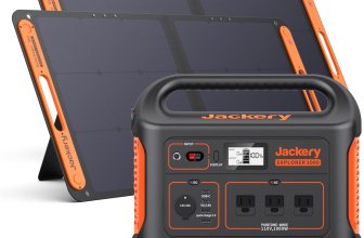 Jackery Solar Generator 1000, 1002Wh Capacity with 2xSolarSaga 100W Solar Panels, 3x1000W AC Outlets, Portable Power Station Ideal for Home Backup, Emergency, RV Outdoor Camping Black, Orange