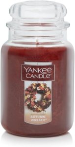 Yankee Candle Autumn Wreath Scented, Classic 22oz Large Jar Single Wick Aromatherapy Candle, Over 110 Hours of Burn Time, Fall Fragrance