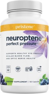 Eye Pressure Supplement with Bilberry Saffron Niacinamide CoQ10 for Optic Nerve Relief - Helps Support Healthy Retinal Blood Flow - Neuroptene® (60 Capsules)