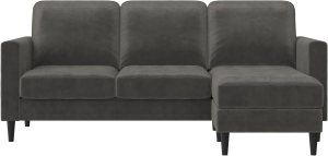 CosmoLiving by Cosmopolitan Cosmoliving Strummer Reversible Sectional Couch Sofa, Light Gray