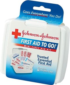 1 Johnson & Johnson First Aid Kit, 12 ct, $1.99 $2.43