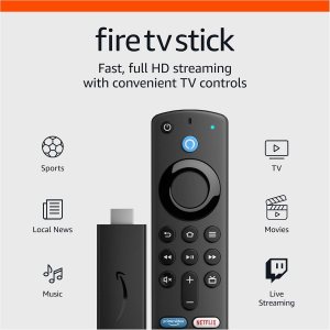 Amazon Fire TV Stick, HD, free & live TV, access to over 300,000 free movies and TV episodes, Alexa Voice Remote