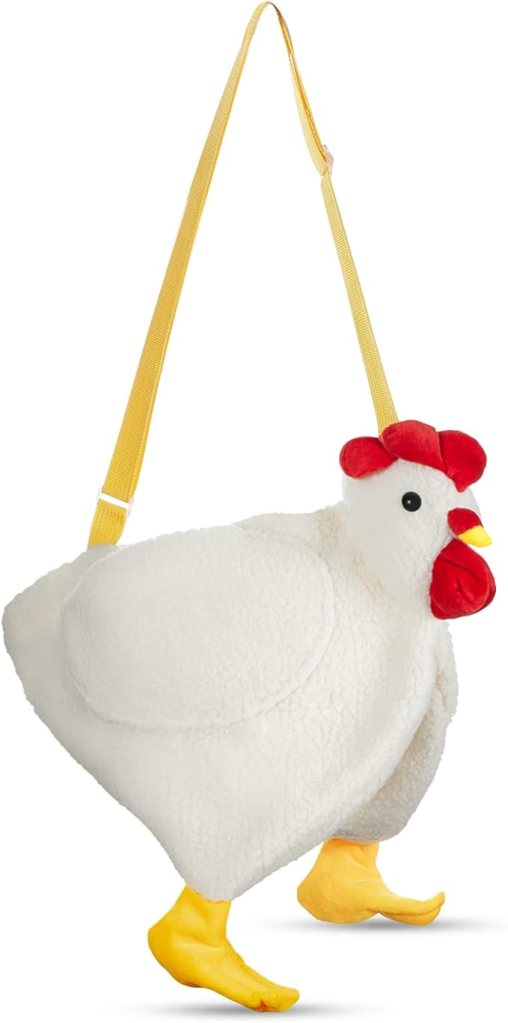 Saintrygo Chicken Bag Chicken Purse Fluffy Hen Shoulder Handbag Cute Animal Crossbody Bag for Women Girls