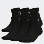 6-pack Adidas athletic cushioned quarter socks for $9