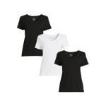 3-pack Time and Tru women’s V-neck tees for $7