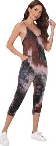 SHENHE Women's V Neck Spaghetti Strap Harem Leg Cami Jumpsuit