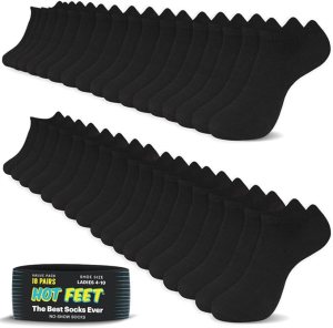 HOT FEET 6, 18 Pack - No Show Socks for Women, Thin Low Cut Ankle Socks for Teens and Girls, Athletic Socks - Size 4-10