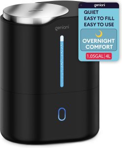 GENIANI Ultrasonic Cool Mist Humidifier for Bedroom, Large Rooms, Home, 4L - Easy Fill & Clean Humidifier for Plants w/Auto Shut-off, 40H Runtime - Quiet, Top Fill Air Humidifier & Vaporizer for Baby