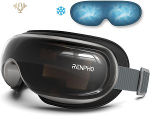 RENPHO Eyeris 3-Voice Control Eye Massager with Heat and Cooling for Migraines, FSA/HSA Eligible,Heated Eye Mask with DIY Massage Setting, Music Eye Relax Devices,Gift for Women/Men