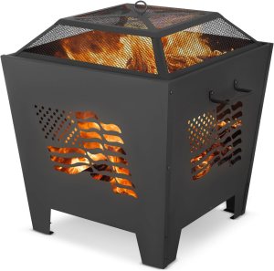 Wood Fire Pit 25 Inches | Fire Pits & Outdoor Fireplaces Outdoor Firepits for Outside Backyard Patio Garden Fireplace for Camping and Outdoor Heating
