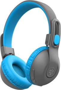 JBuddies Studio 2 Wireless +Wired On-Ear Kids Headphones, Grey/Blue