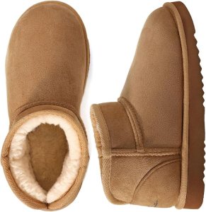 Wishcotton Women's Cozy Short Bootie Slippers, Winter Warm Hard Bottom House Shoes with Fuzzy Lining for Indoor Outdoor
