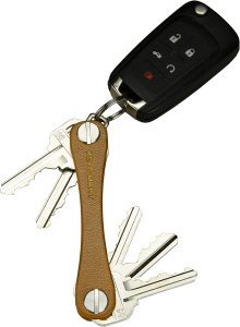 KeySmart Leather Key Holder for Car Keys Keychain - Mens Pocket Key Organizer Key Chain with Leather Key Case & Cover - Compact, Minimalist, EDC & Smart Keyholder Keycase (up to 8 Keys, Brown Leather)
