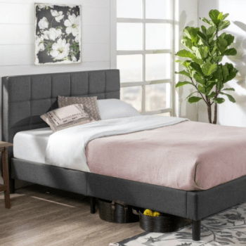 Zinus Lottie 43-inch queen upholstered platform bed frame for $89
