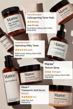 I found some pretty big discounts for Maree today on Amazon. Shop from a variety of products on sale for just $9.99. Plus, you can save even more with Subscribe & Save.
