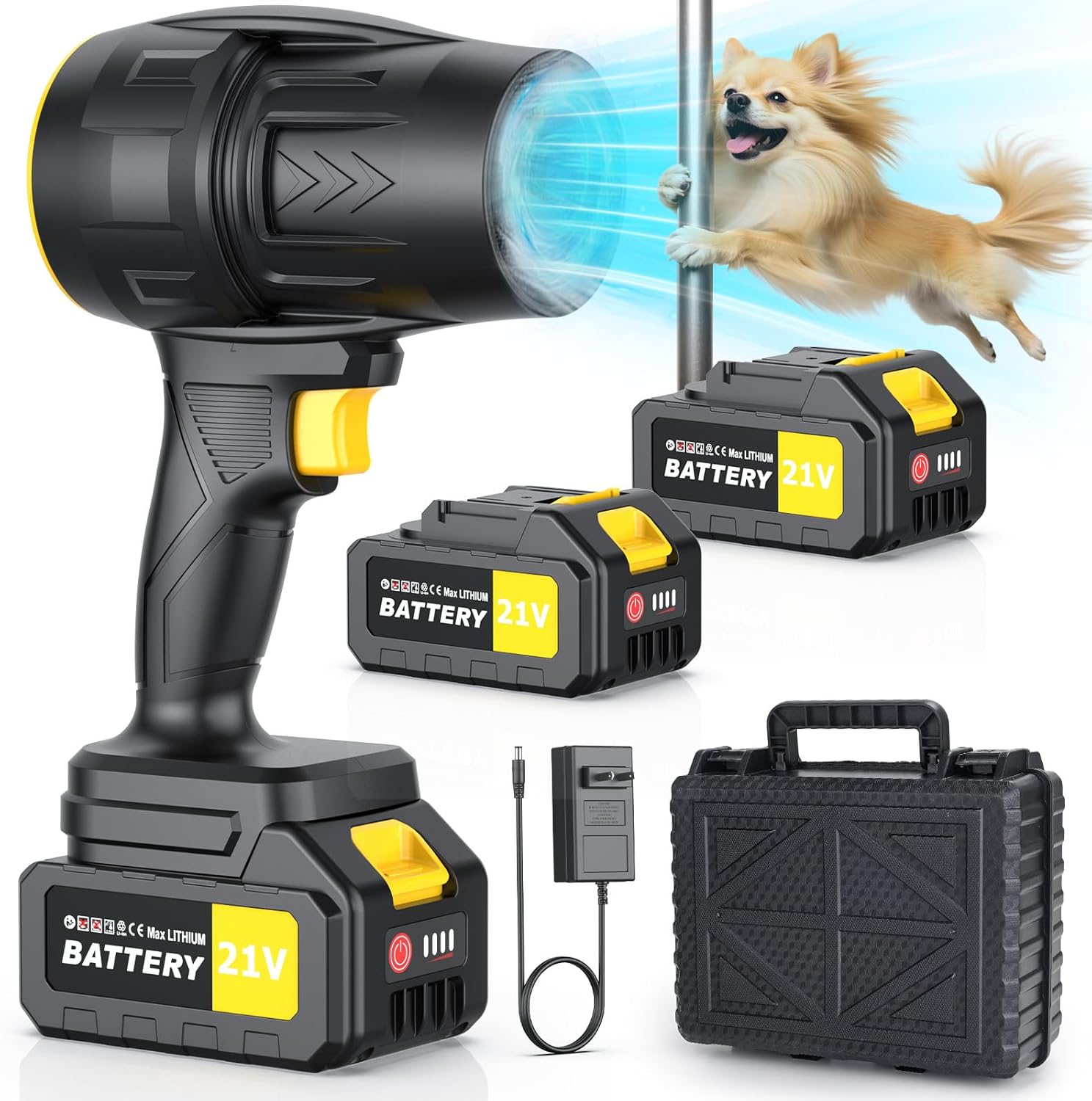 Cordless Leaf Blower 550CFM with 2 Batteries