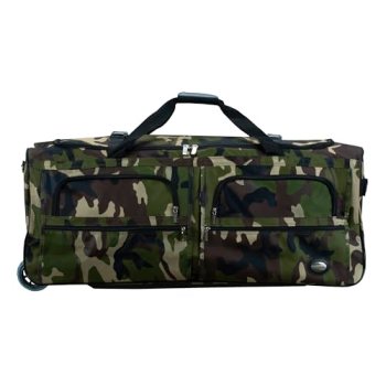 Rockland 22″ Polyester Rolling Duffel Bag, Camo