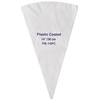 Winco Pastry Bag Cotton with Plastic Coating, 14-Inch, Medium, White