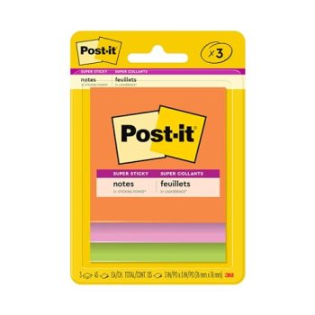Post-it Super Sticky Notes, 3 Sticky Note Pads
