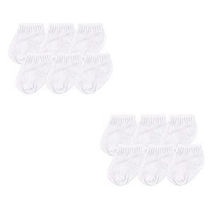 Luvable Friends Unisex Baby Newborn and Baby Socks Set White 12-Piece