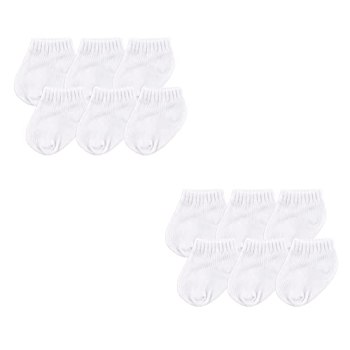 Luvable Friends Unisex Baby Newborn and Baby Socks Set White 12-Piece