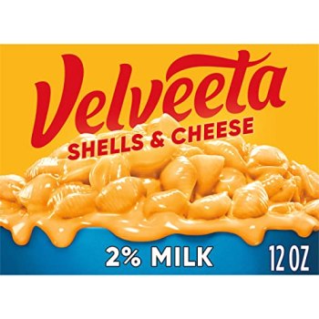 Velveeta Shells & Cheese Pasta with Cheese Sauce & 2% Milk Cheese Meal (12 oz Bo