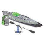 Sevylor QuickPak K5 24 Gauge PVC Polyester 1 Person Inflatable Kayak w/Hand Pump